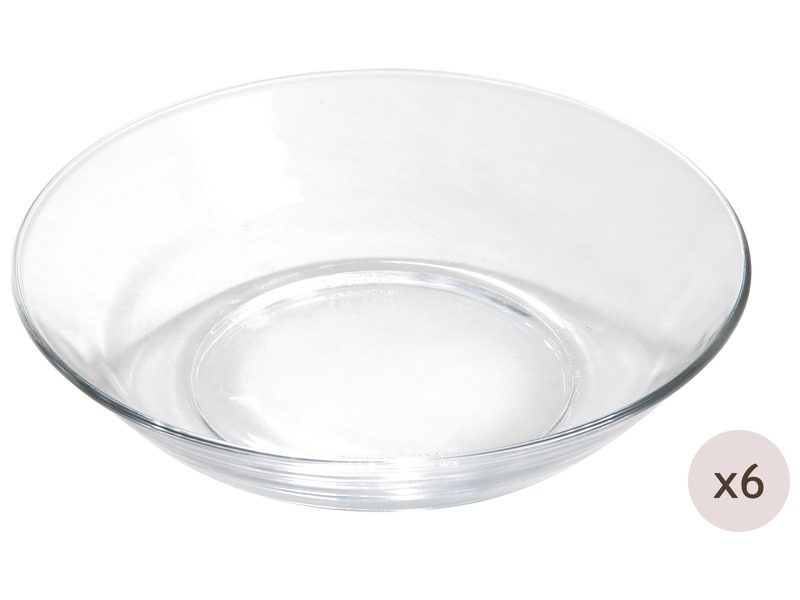 servies van gehard glas transparant diep bord