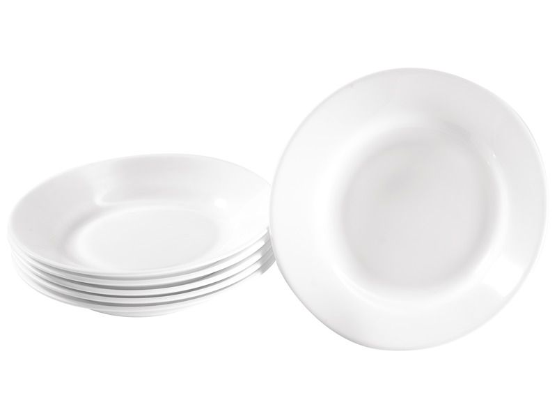 servies van gehard glas wit diepe borden